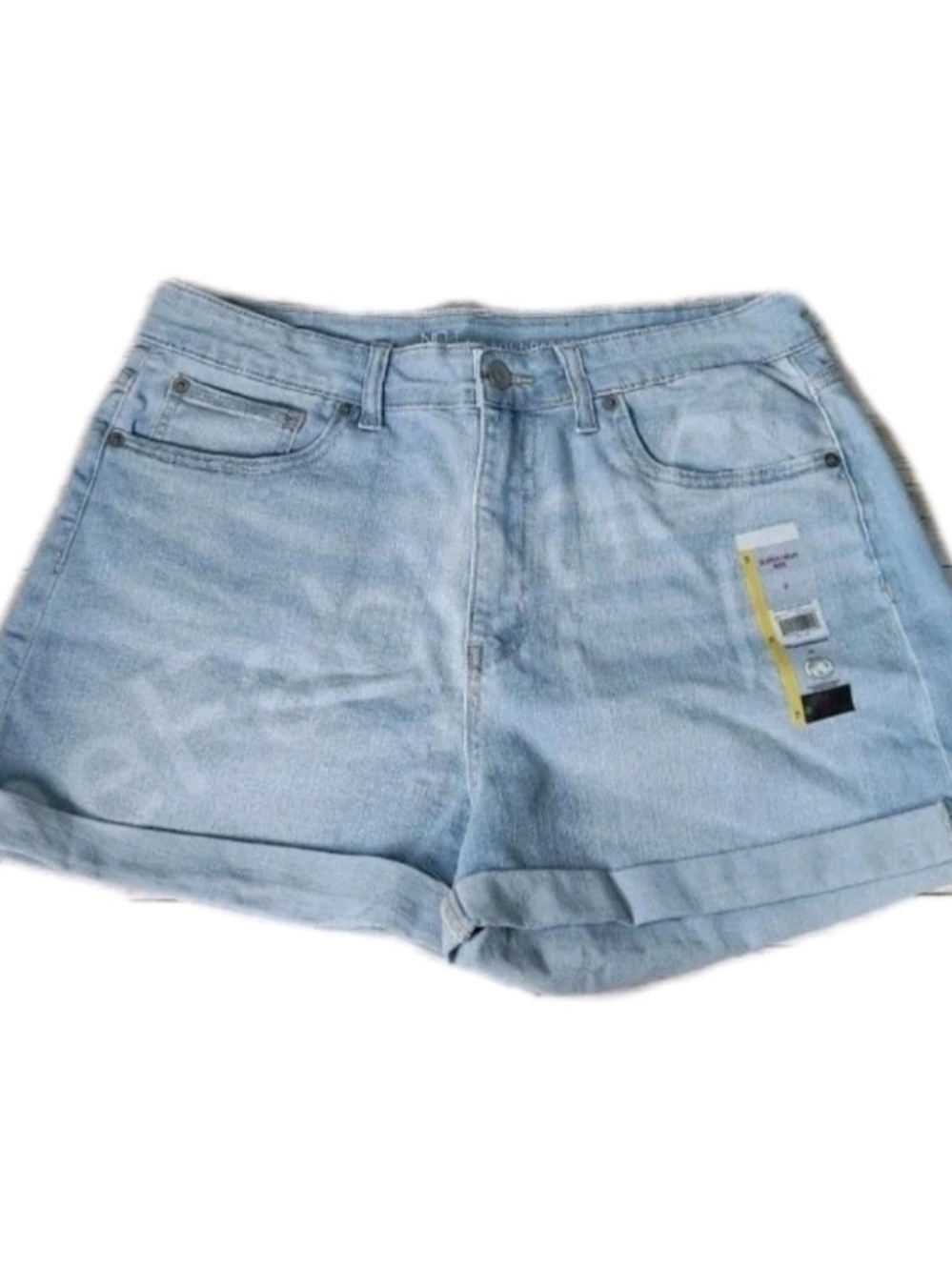 No Boundaries Super High Rise Curvy Mom Shorts Junior's Size 13 Light Wash Denim